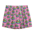 Rainbow Poop Pattern Print Mesh Shorts
