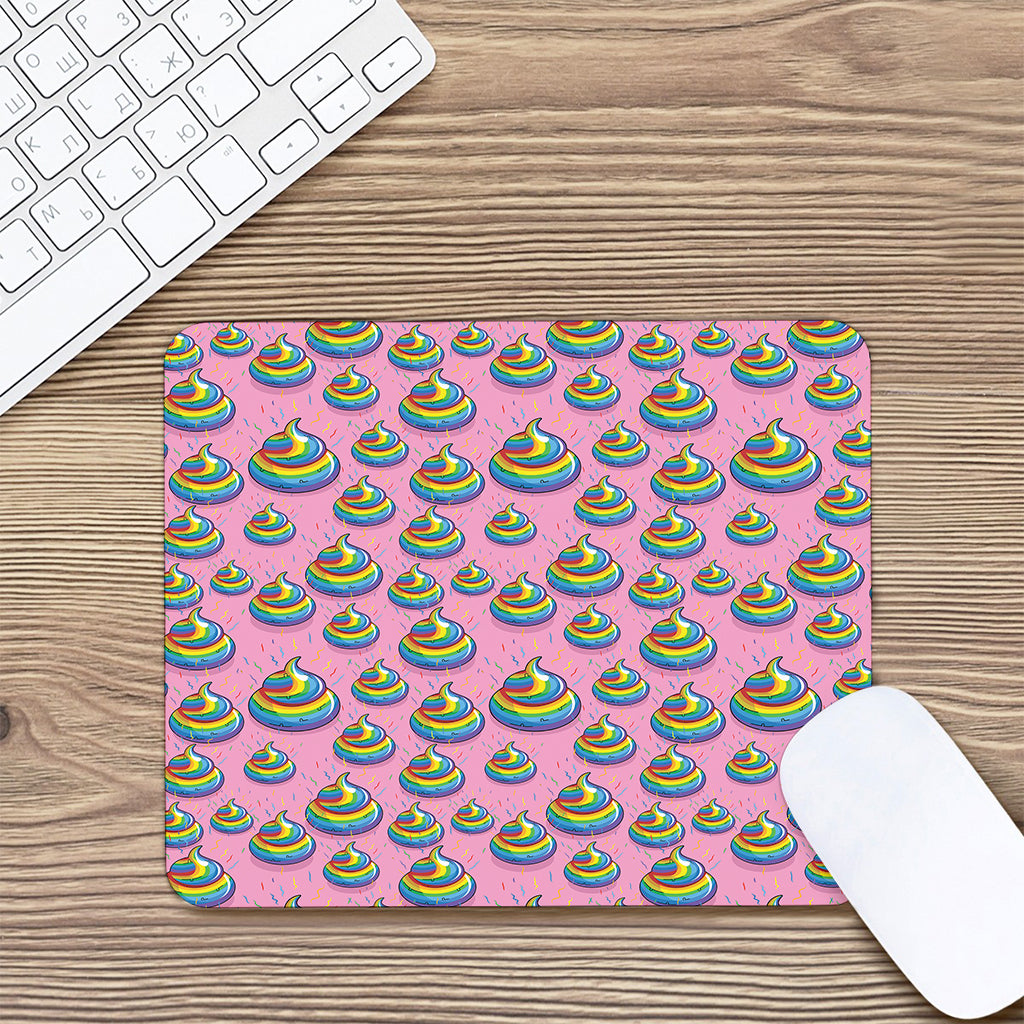 Rainbow Poop Pattern Print Mouse Pad