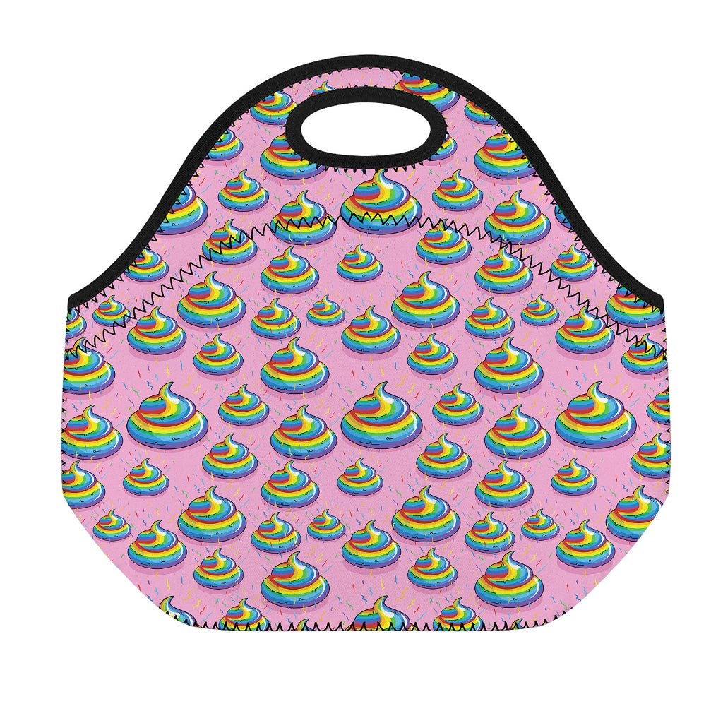 Rainbow Poop Pattern Print Neoprene Lunch Bag