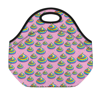 Rainbow Poop Pattern Print Neoprene Lunch Bag