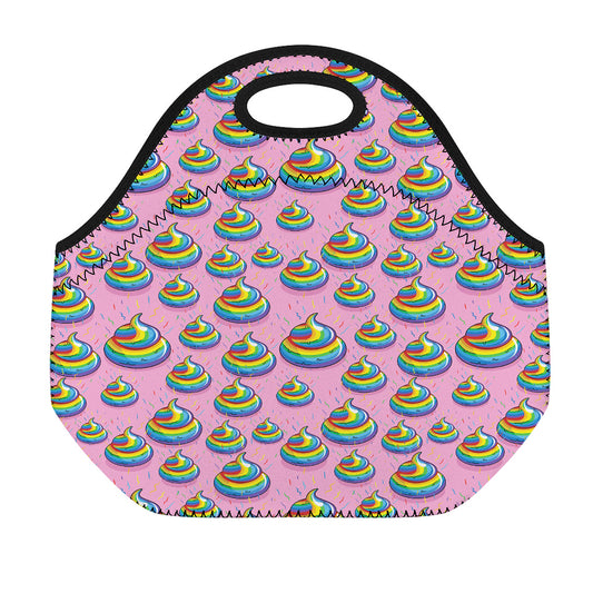Rainbow Poop Pattern Print Neoprene Lunch Bag