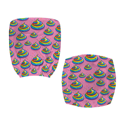 Rainbow Poop Pattern Print Office Chair Cover