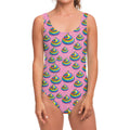 Rainbow Poop Pattern Print One Piece Swimsuit