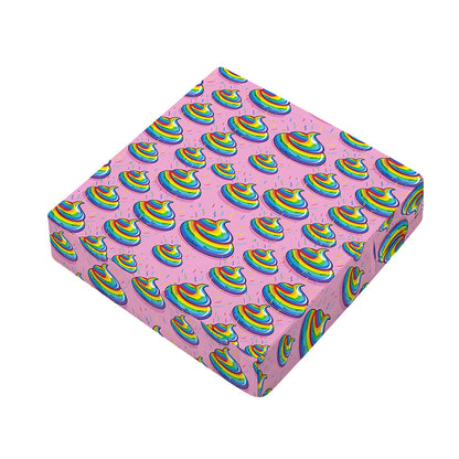 Rainbow Poop Pattern Print Outdoor Seat Cushion Cover