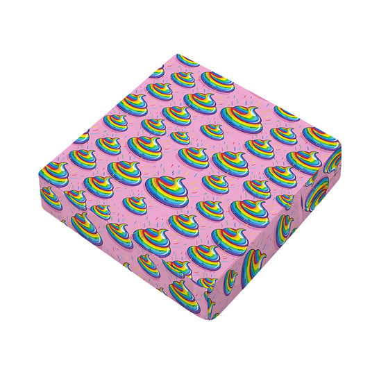 Rainbow Poop Pattern Print Outdoor Seat Cushion Cover