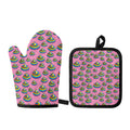 Rainbow Poop Pattern Print Oven Mitt And Pot Holder Set