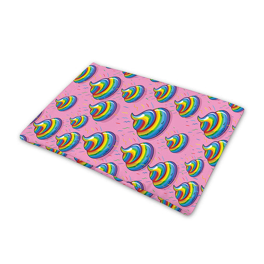 Rainbow Poop Pattern Print Pet Cooling Mat Cover