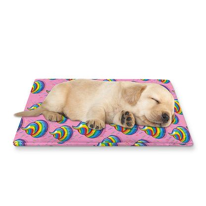 Rainbow Poop Pattern Print Pet Cooling Mat Cover