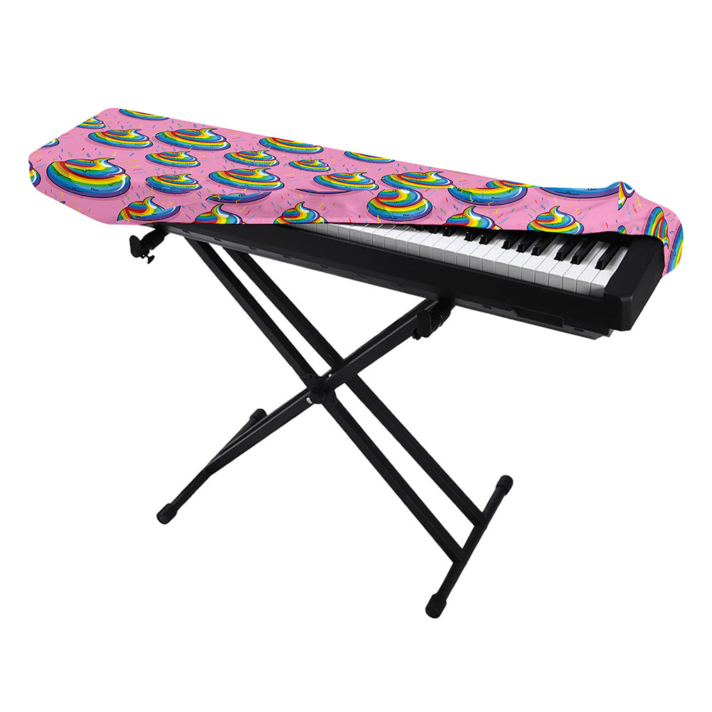 Rainbow Poop Pattern Print Piano Keyboard Cover