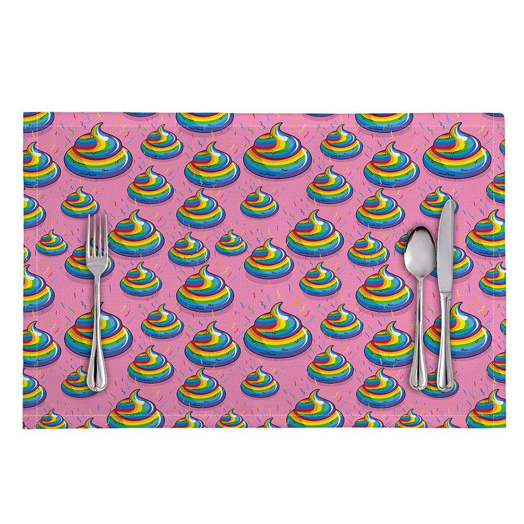 Rainbow Poop Pattern Print Placemat