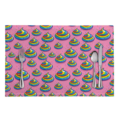 Rainbow Poop Pattern Print Placemat