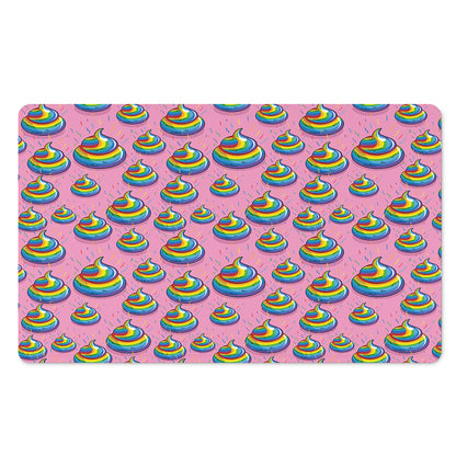 Rainbow Poop Pattern Print Polyester Doormat