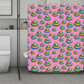 Rainbow Poop Pattern Print Polyester Shower Curtain
