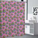 Rainbow Poop Pattern Print Premium Shower Curtain