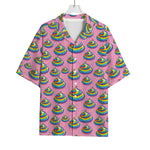 Rainbow Poop Pattern Print Rayon Hawaiian Shirt