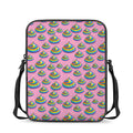 Rainbow Poop Pattern Print Rectangular Crossbody Bag