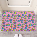 Rainbow Poop Pattern Print Rubber Doormat