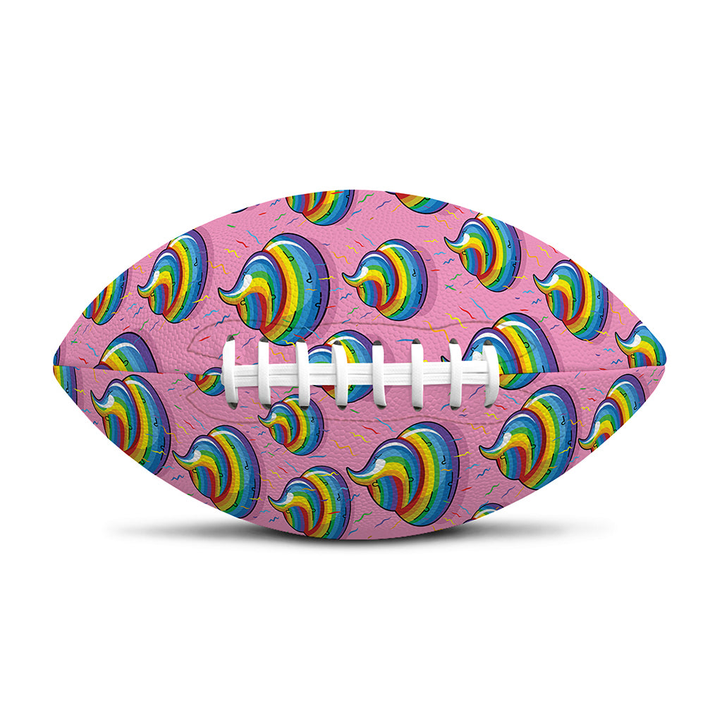 Rainbow Poop Pattern Print Rugby Ball