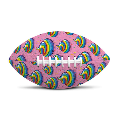 Rainbow Poop Pattern Print Rugby Ball