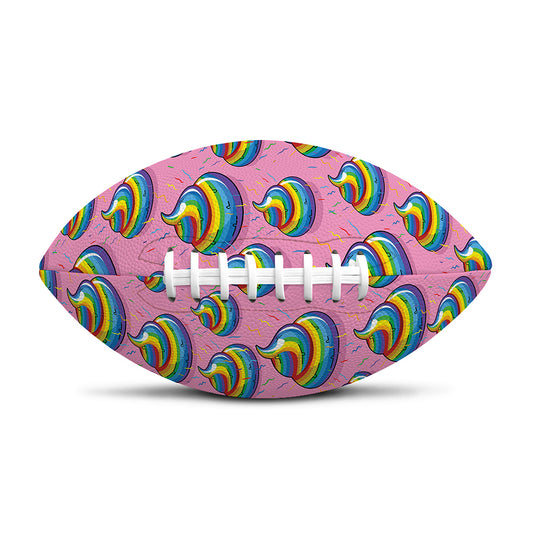 Rainbow Poop Pattern Print Rugby Ball