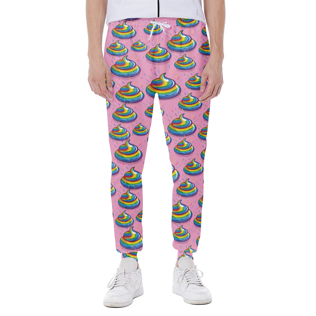 Rainbow Poop Pattern Print Scuba Joggers
