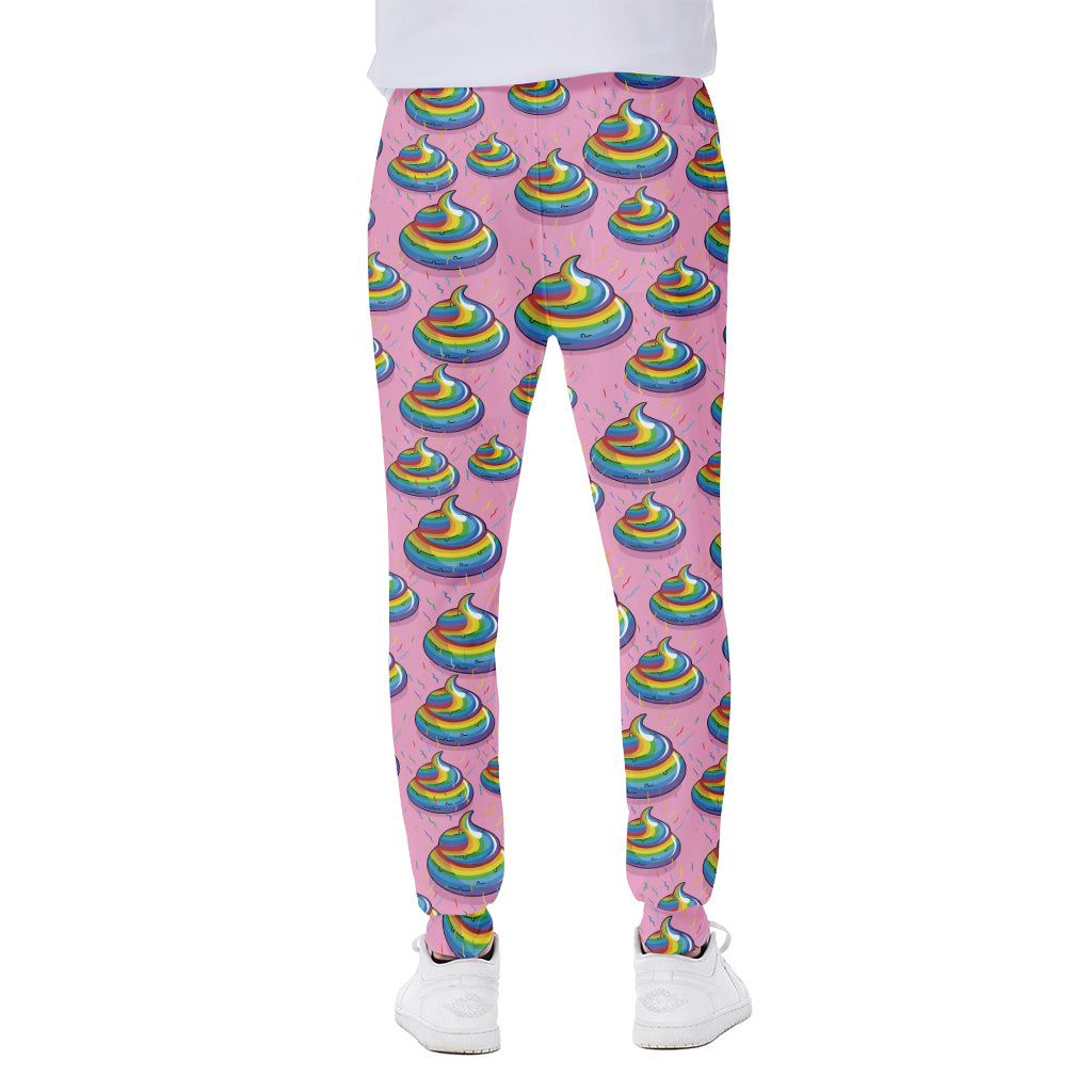 Rainbow Poop Pattern Print Scuba Joggers