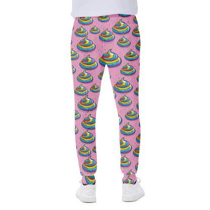 Rainbow Poop Pattern Print Scuba Joggers