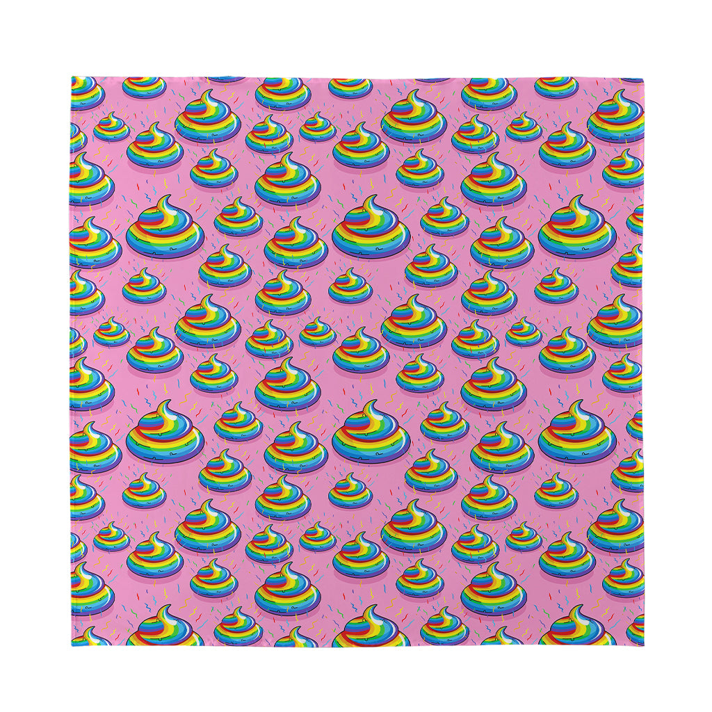 Rainbow Poop Pattern Print Silk Bandana