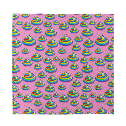 Rainbow Poop Pattern Print Silk Bandana
