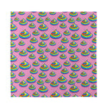 Rainbow Poop Pattern Print Silk Bandana