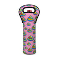 Rainbow Poop Pattern Print Single Neoprene Wine Tote