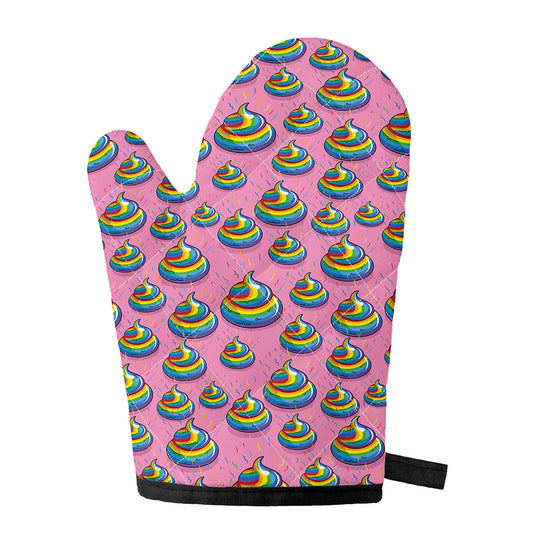 Rainbow Poop Pattern Print Single Oven Mitt