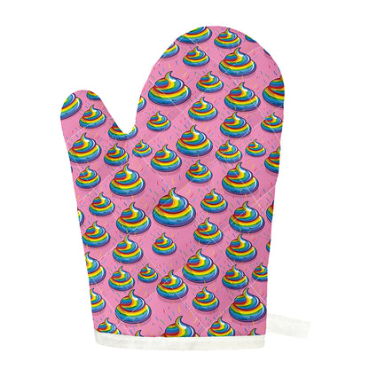 Rainbow Poop Pattern Print Single Oven Mitt