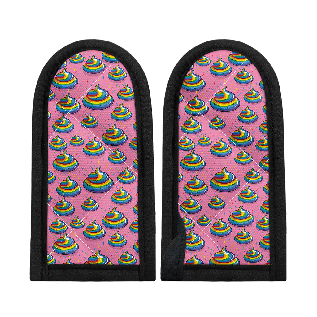 Rainbow Poop Pattern Print Skillet Handle Cover