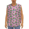 Rainbow Poop Pattern Print Sleeveless Baseball Jersey