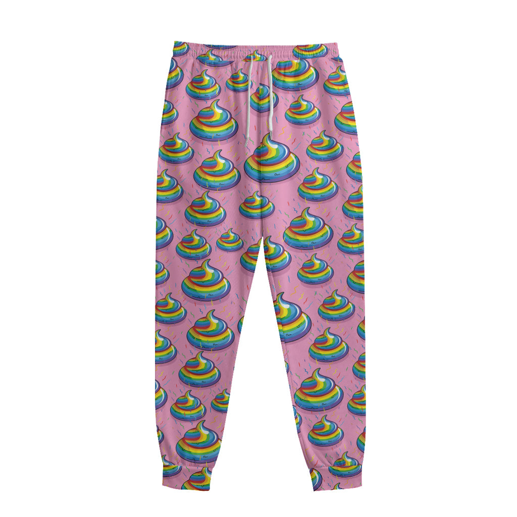Rainbow Poop Pattern Print Sweatpants