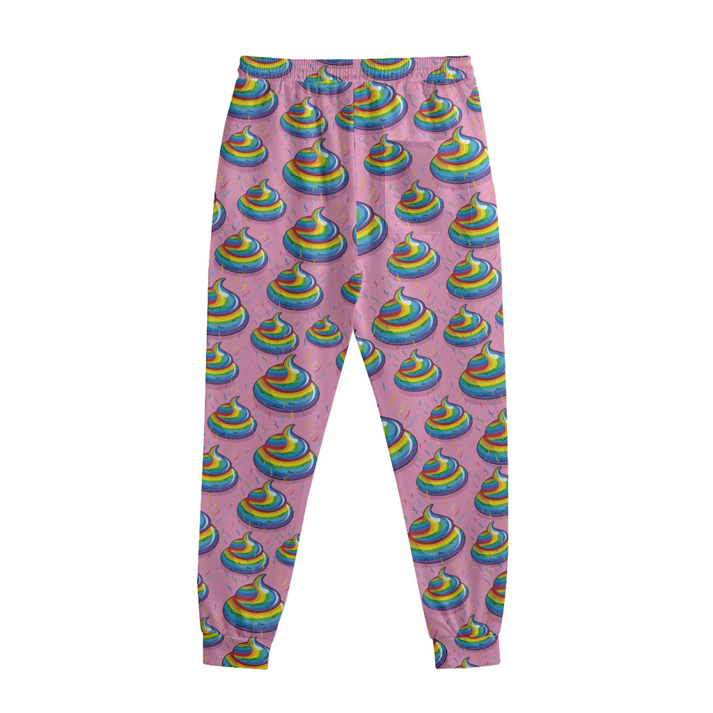 Rainbow Poop Pattern Print Sweatpants