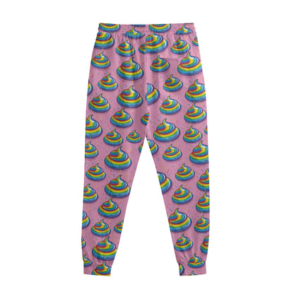 Rainbow Poop Pattern Print Sweatpants