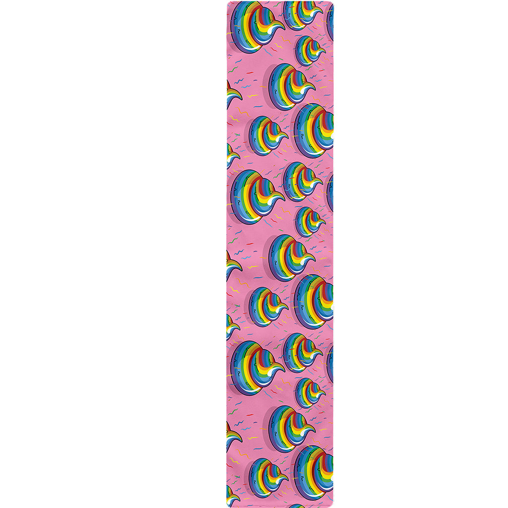 Rainbow Poop Pattern Print Table Runner