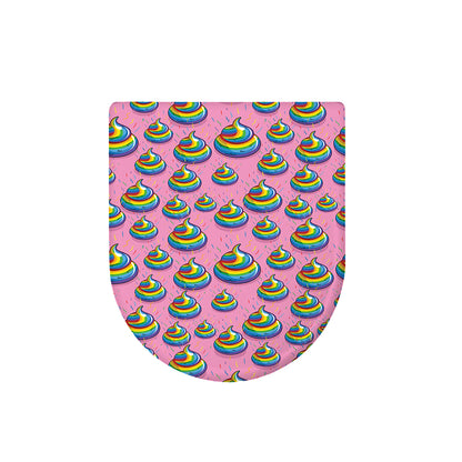 Rainbow Poop Pattern Print Toilet Lid Cover