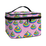 Rainbow Poop Pattern Print Travel Makeup Bag