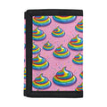 Rainbow Poop Pattern Print Trifold Wallet