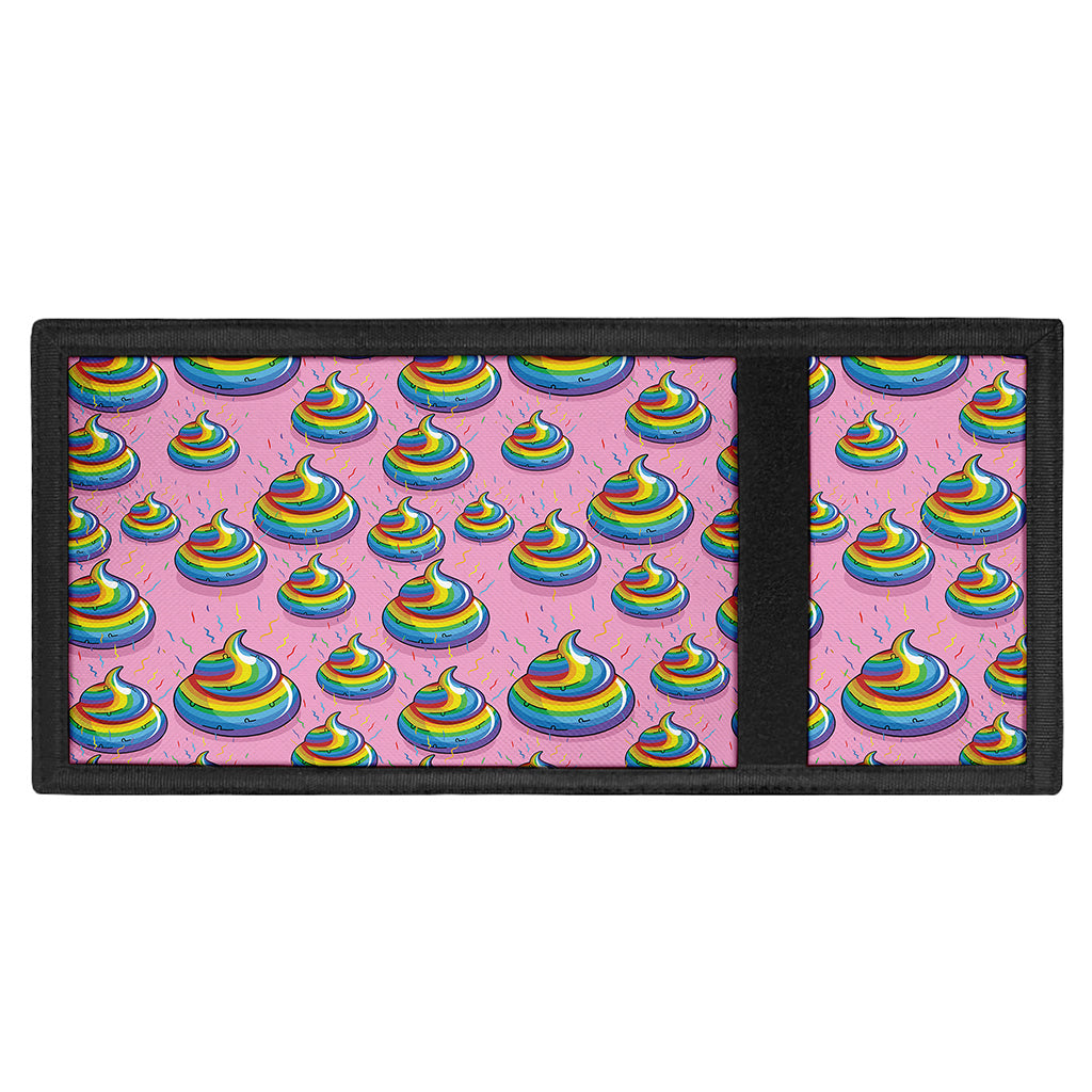 Rainbow Poop Pattern Print Trifold Wallet