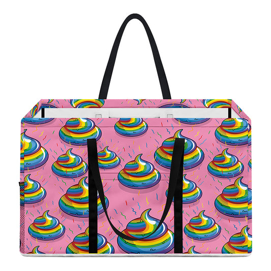 Rainbow Poop Pattern Print Utility Tote Bag