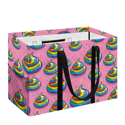 Rainbow Poop Pattern Print Utility Tote Bag