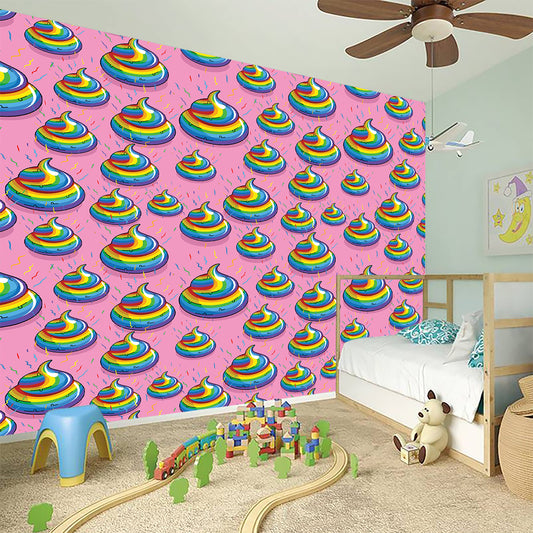 Rainbow Poop Pattern Print Wall Sticker