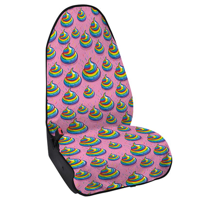 Rainbow Poop Pattern Print Waterproof Car Seat Cover