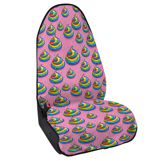 Rainbow Poop Pattern Print Waterproof Car Seat Cover