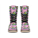 Rainbow Poop Pattern Print Winter Boots