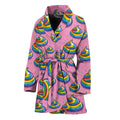 Rainbow Poop Pattern Print Women's Bathrobe